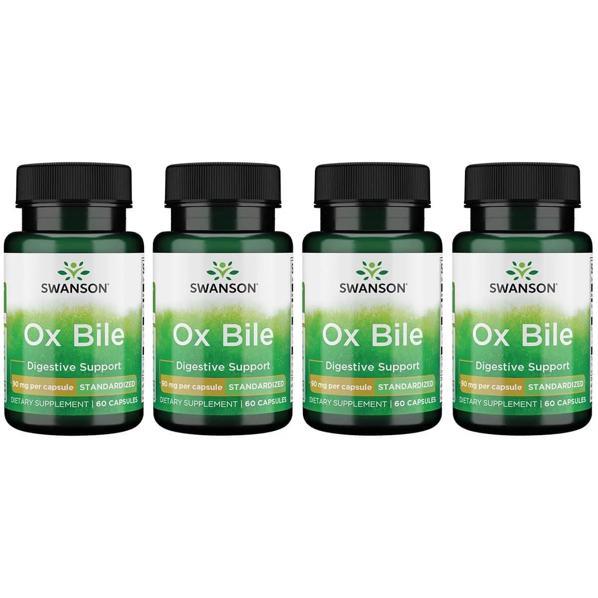 Swanson Ox Bile - Standardized 90 mg 60 Caps 4 Pack