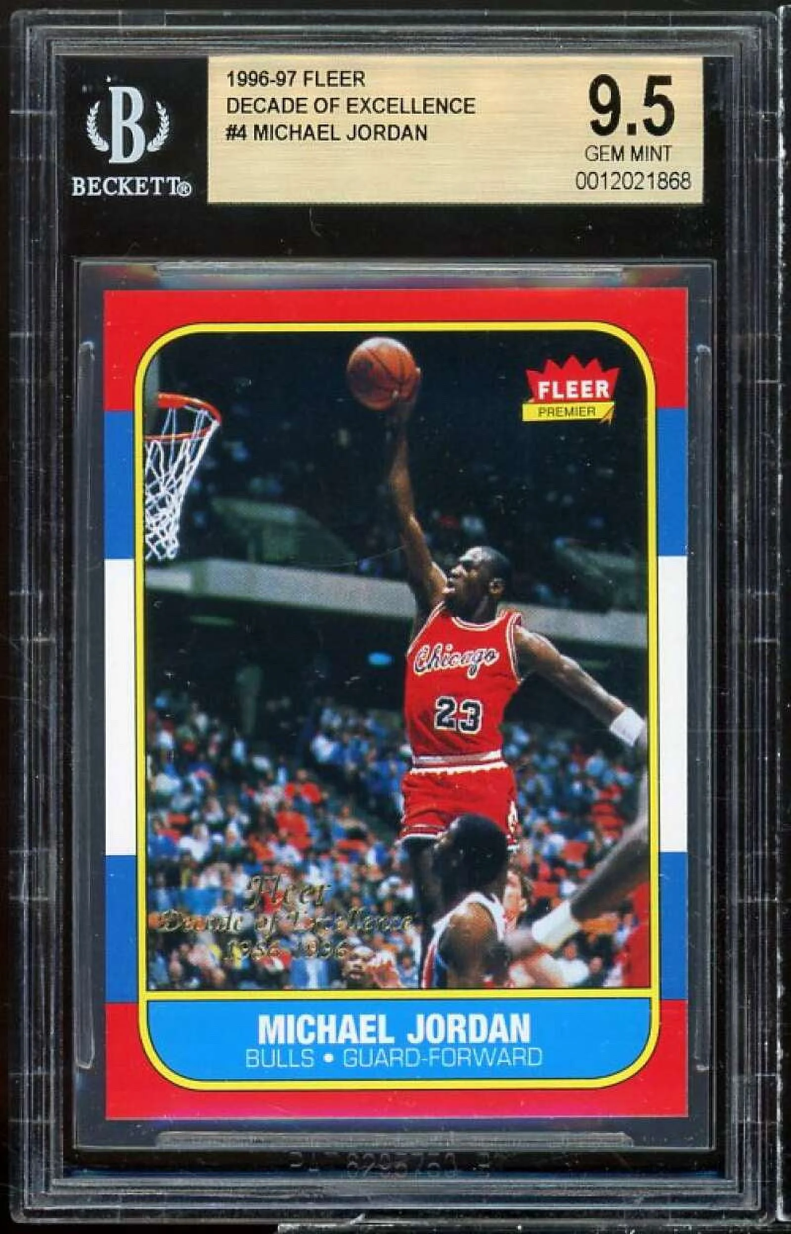 Michael Jordan Card 1996-97 Fleer Decade Of Excellence #4 BGS 9.5