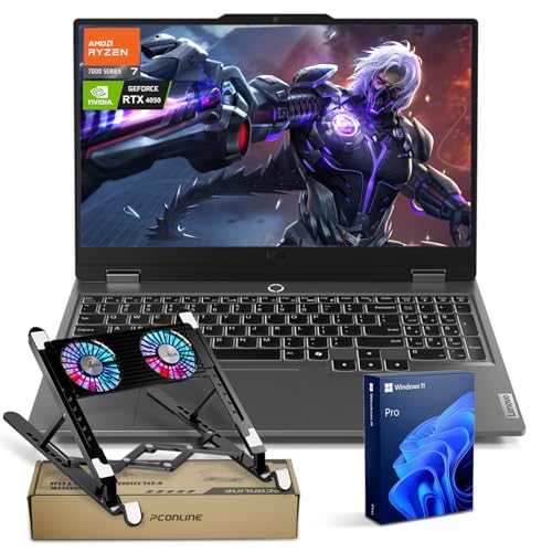 Lenovo LOQ 15 15ARP9 RTX 4050 Pro Gaming Laptop, 15.6 FHD 144Hz IPS Display, AMD Ryzen 7 7435HS, NVIDIA GeForce RTX 4050, 32GB DDR5, 1TB SSD, Backlit Keyboard, Wi-Fi 6, Bundle with PCO Laptop Cooler