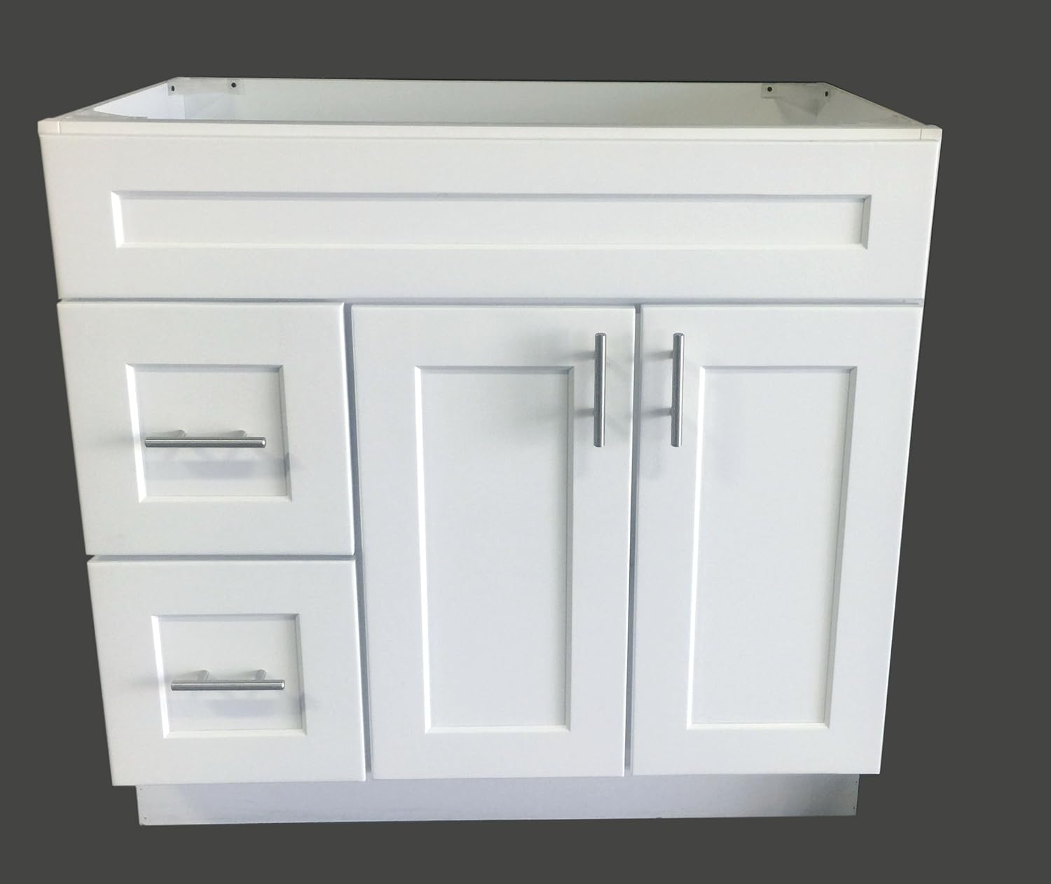 White Shaker Single-sink Bathroom Vanity Base Cabinet 36 Wide x 21 Deep WS-V3621D
