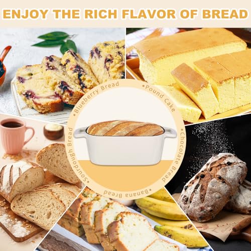 3.6QT Oval Enameled Cast Iron Dutch Oven, Sourdough Bread Baking Pan with Lid