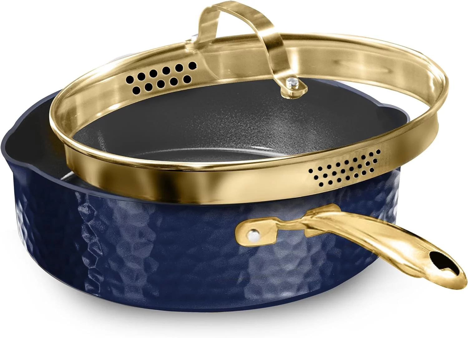 Granitestone 4 Qt Saute Pan with Lid 11 Inch Non Stick Frying Pans Deep Saute Pan Fry Pan with Lid