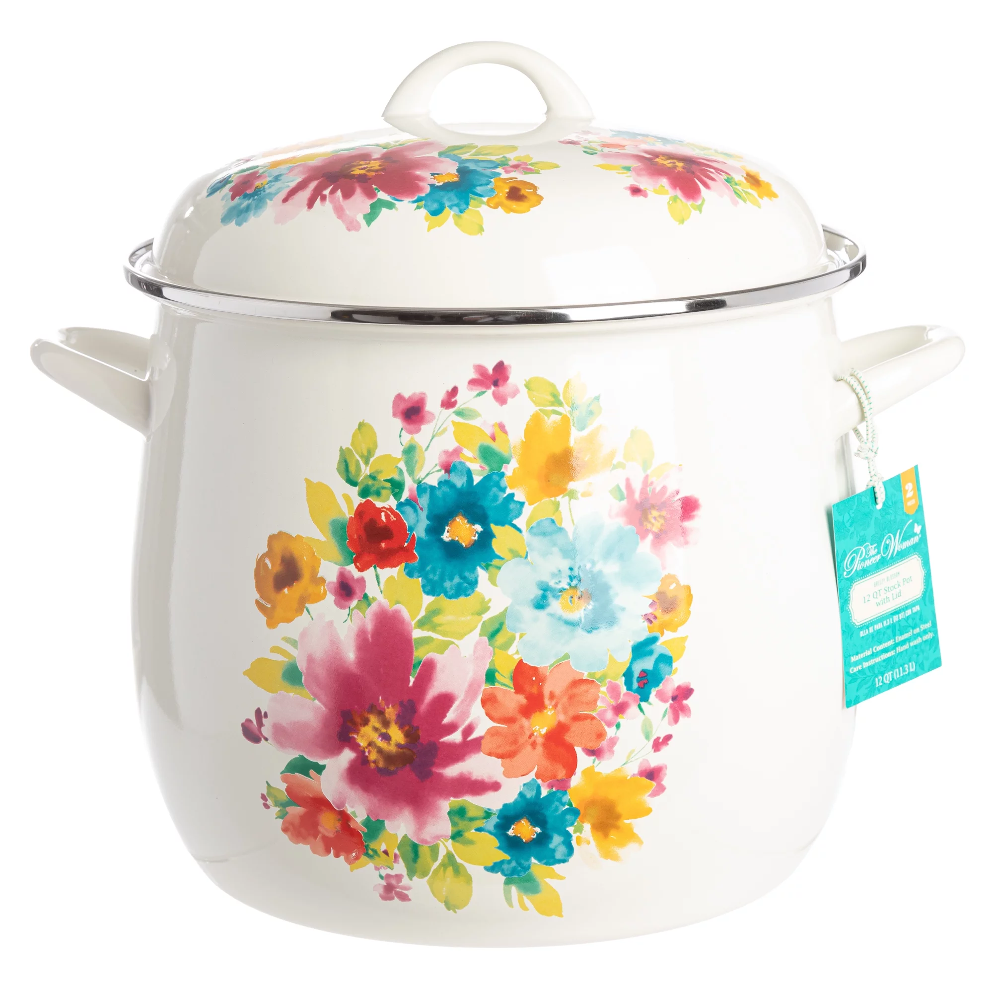The Pioneer Woman Breezy Blossom Enamel-on-Steel 12-Quart Stock Pot