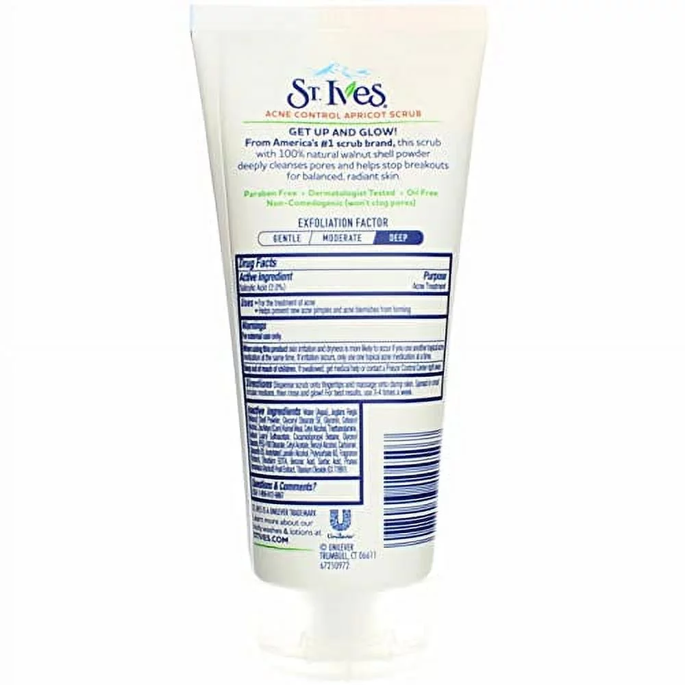 St. Ives Acne Control Medicated Apricot Scrub, 6 Oz (3 Pack)