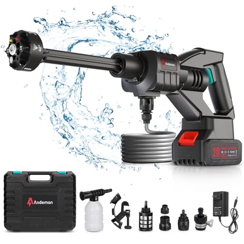 Cordless Pressure Washer 800PSI 1.5GPM - 3.0Ah Battery Portable Cordless Pressure Washer with 6-in-1 Nozzle | for Car Washing, Driveway, Patio, Fence, Home Cleaning