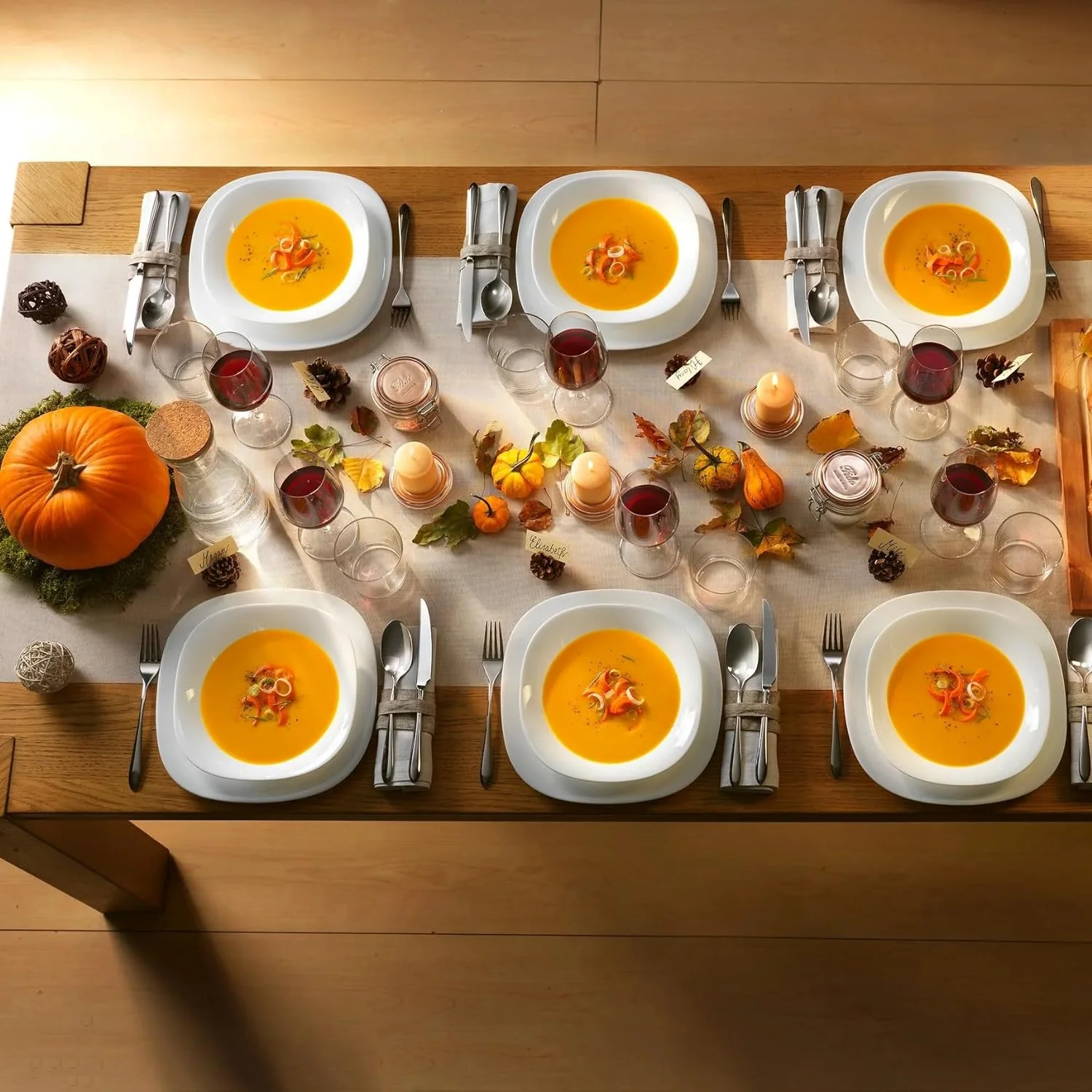 Parma Set Of 6 Dinner Plates, 10.75 Inch Tempered Opal Glass, Clean White, & Curved Design, Dishwasher Safe, Made In Spain.