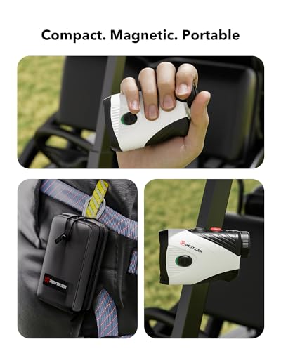 REDTIGER Golf Rangefinder with Slope, 1200 Yards Laser Range Finder Golfing, 7X Magnification, Flag Pole Locking Vibration, Rechargeable Range Finders with Magnet Stripe, GolfVue Series 1