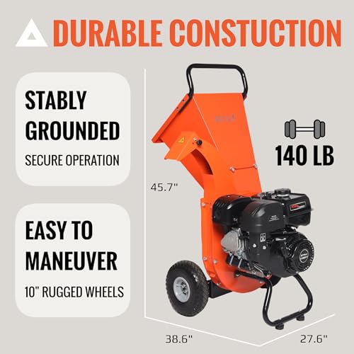 C30 LITE Wood Chipper Shredder Mulcher Heavy Duty 7 HP 212cc Gas Powered 3 Inch Max Capacity 1-Year Warranty After Product Registration