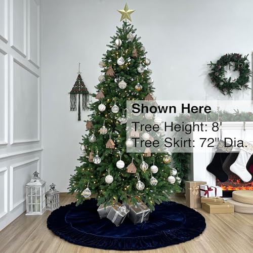 60-Inch Ruffled Velvet Christmas Tree Skirt with Foam Padding, Nylon Backing and Lace-Up Tie Closure, Burgundy