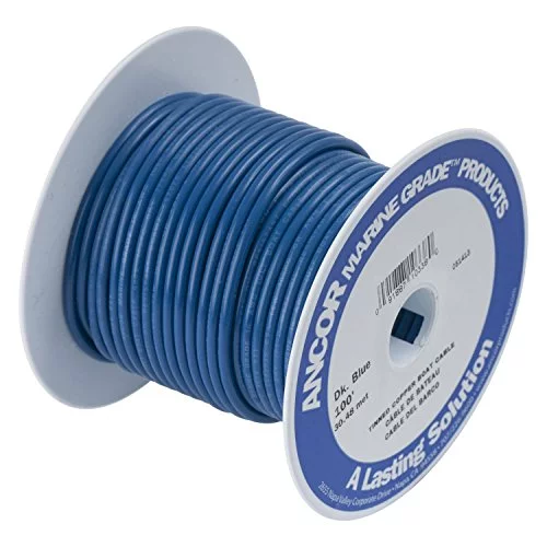 Ancor 106110 Marine Grade Electrical Primary Tinned Copper Boat Wiring (12-Gauge, Dark Blue, 100-Feet)