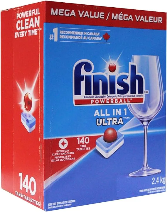 Finish Powerball Automatic Dishwasher Detergent, All in 1 Ultra Powerful Clean, 2.4 KG - 140 Tabs