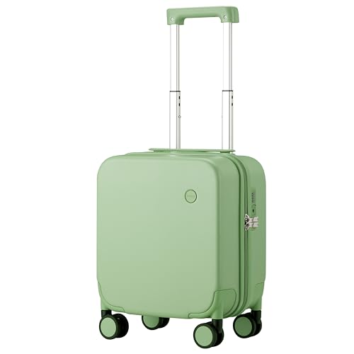 mixi Upgrade Carry on Luggage 14 Inch Underseat Personal Item Suitcases with Spinner Wheels, Hardside Rolling Suitcase PC with TSA Lock Lightweight Travel Case, Fine Grid Black