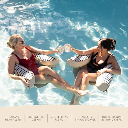 Big Joe Noodle Sling, No Inflation Needed, Pool Float with Armrests, Quick Draining Fabric, Cup Holder