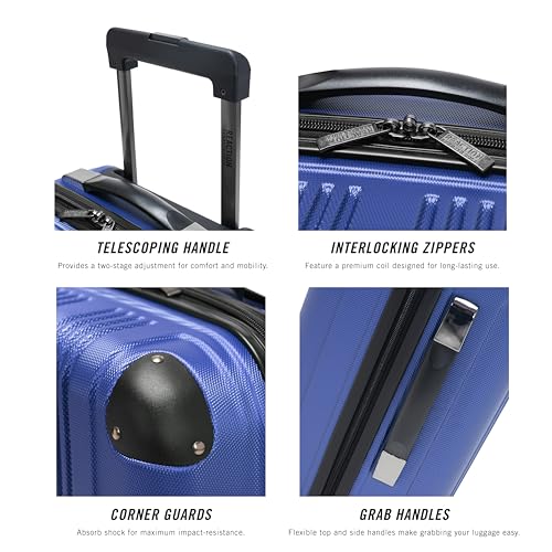 Kenneth Cole REACTION Out of Bounds Lightweight Hardshell 4-Wheel Spinner Luggage, Cobalt Blue, 20-Inch Carry On