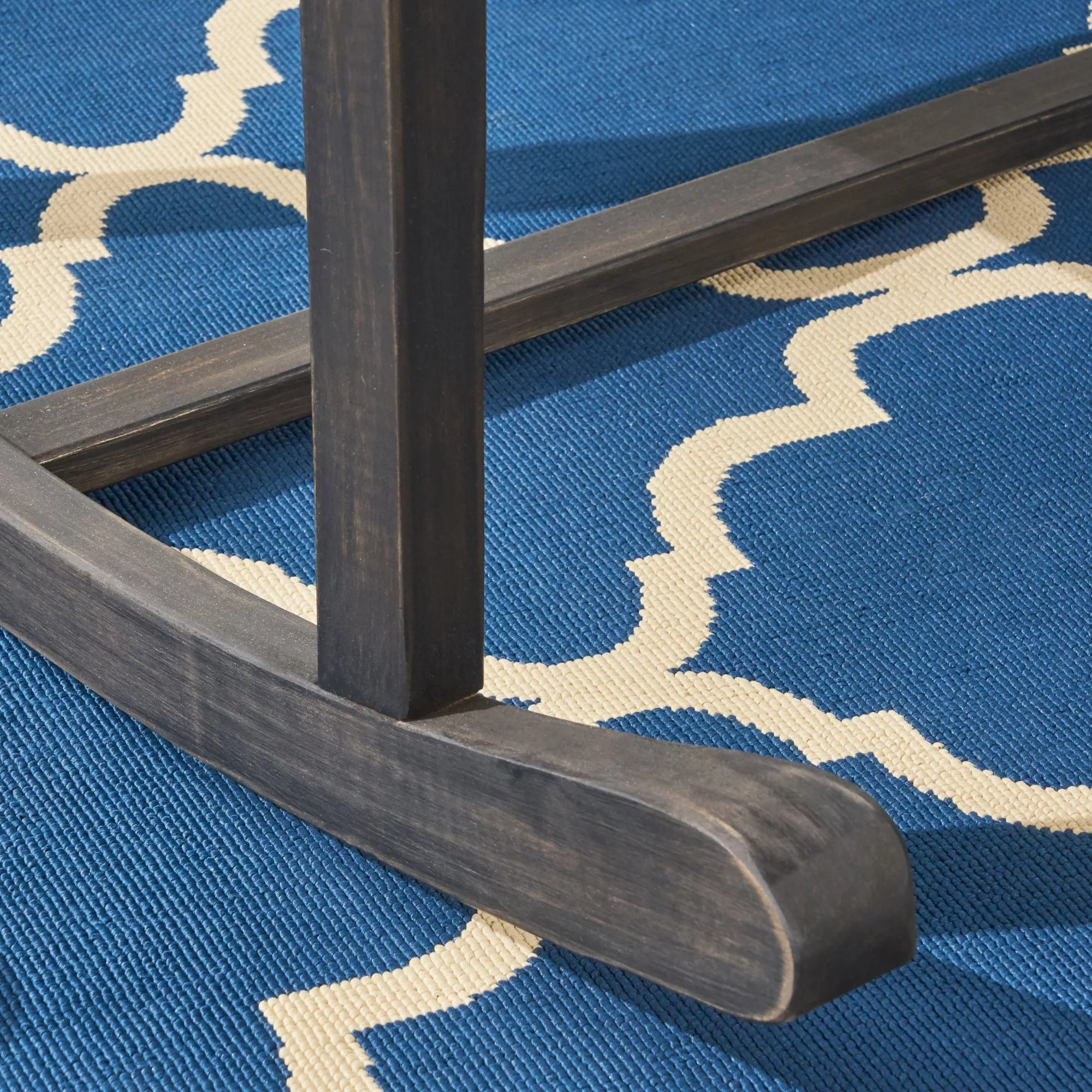 Noble House Regatta Modern Acacia Wood Patio Rocker in Dark Gray Finish