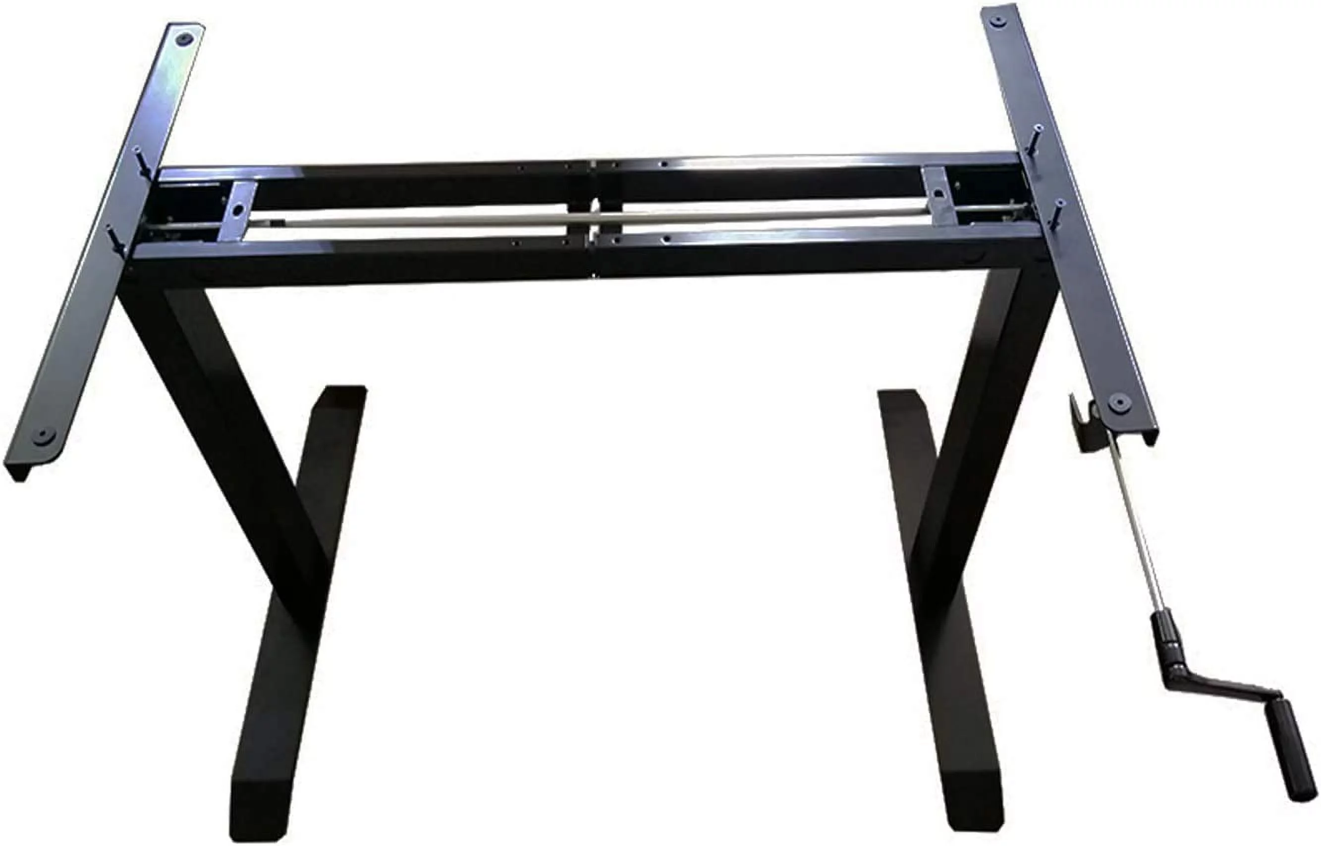 INTSUPERMAI Hand Crank Stand up Desk Frame Black Height Adjustable for Office Computer Study Table