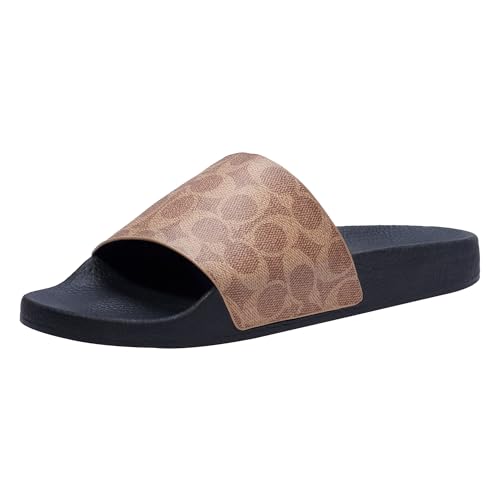 Coach Men's Signature Coated Canvas Pool Slide Sandal