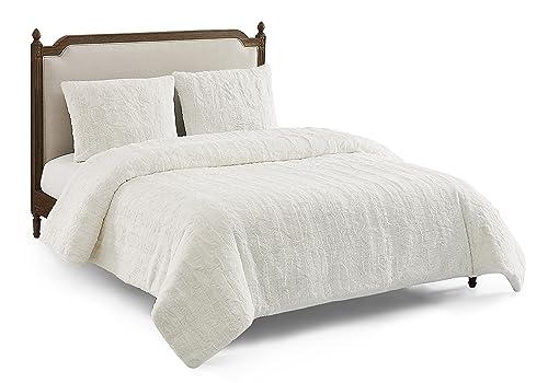 UGG 13711 Alondra Full-Queen 3-Piece Comforter Set Soft Cozy Bedding Faux Fur Comforter and Two Pillow Shams Luxury Blanket Set for Bedroom Accents, Full/Queen, Snow