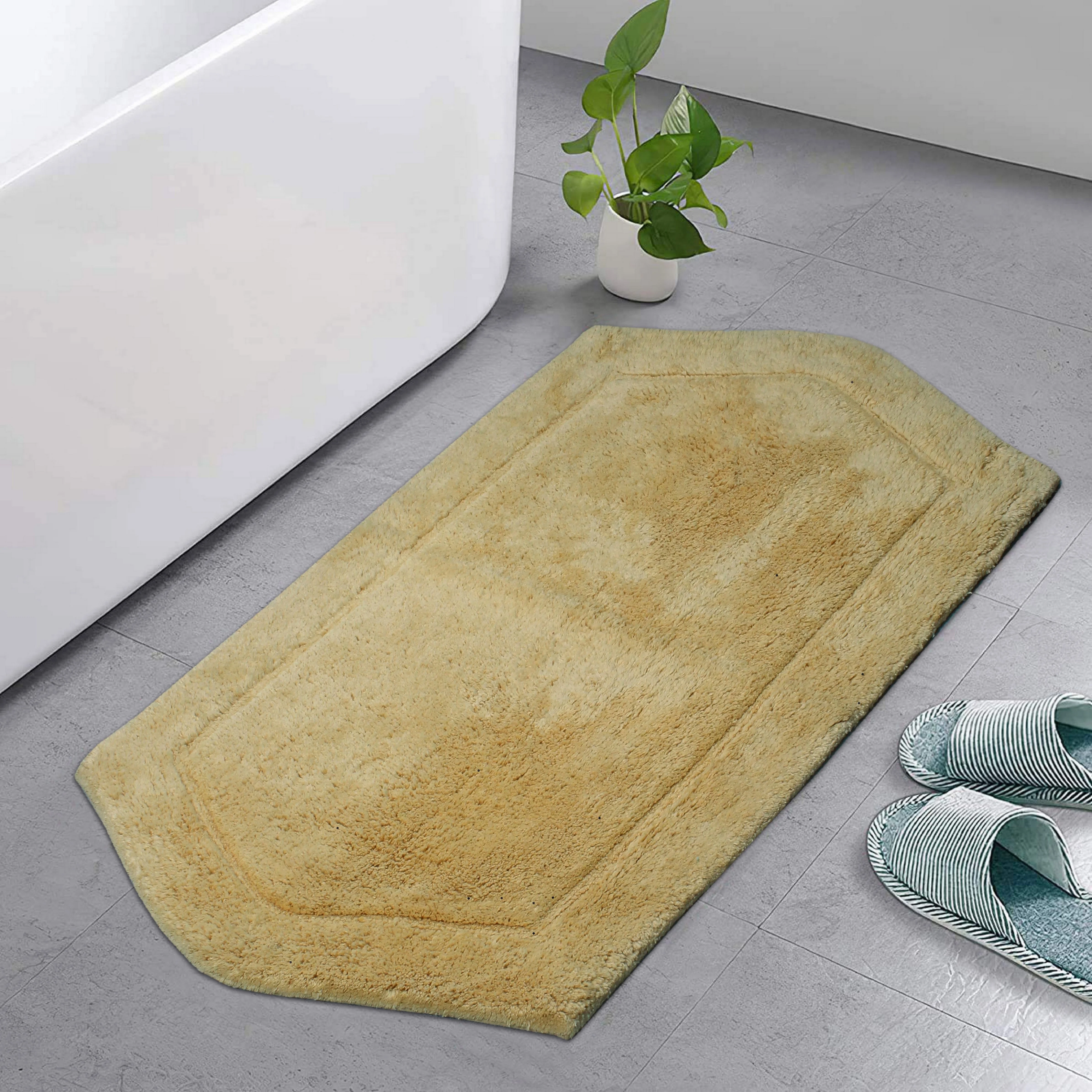 Home Weavers Waterford Collection 100% Cotton Tufted Bath Rug, Soft and Absorbent Bath Rugs, Non-Slip Bath Carpet, Machine Wash Dry, Bath Mats for Bathroom Floor, 24
