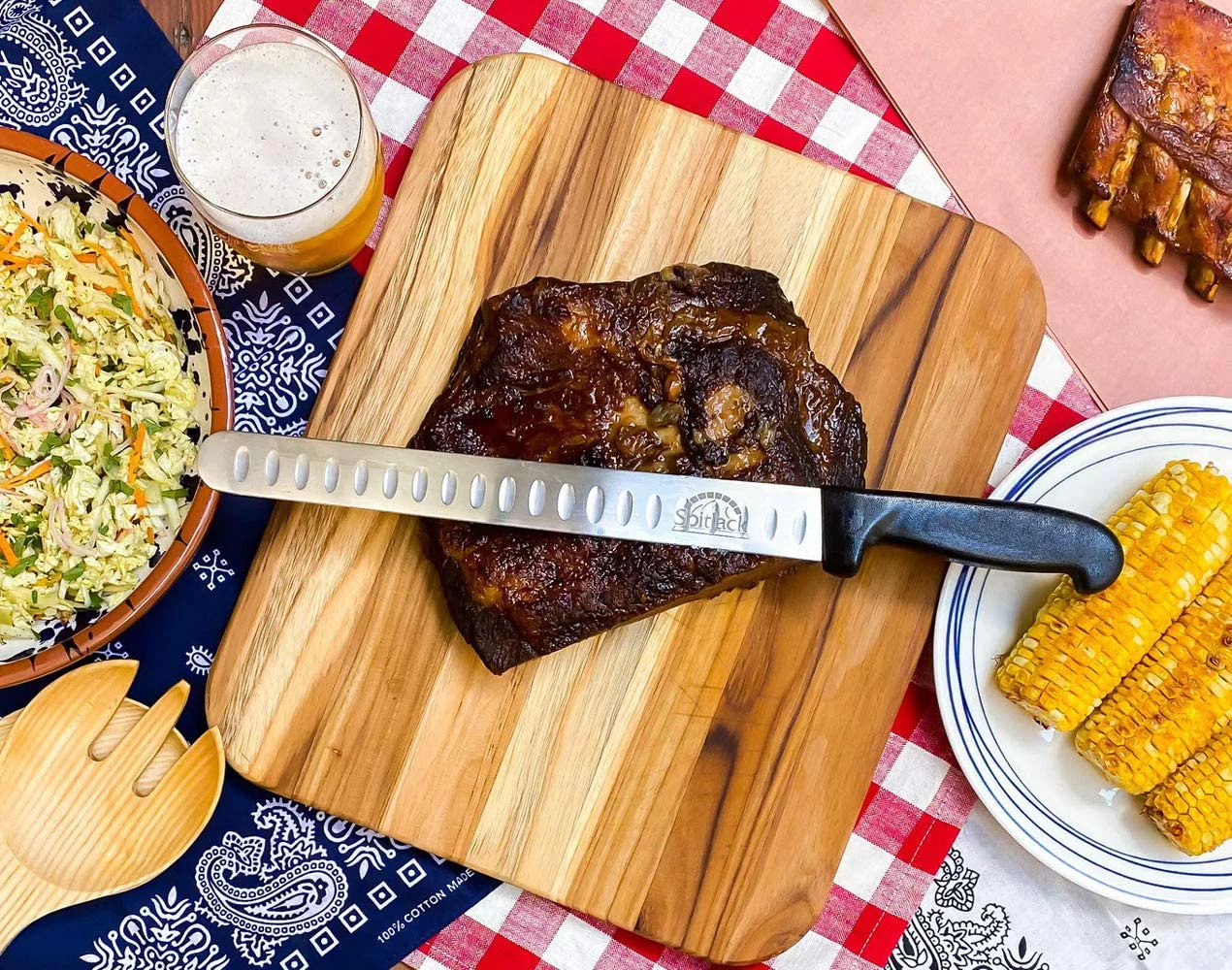 SpitJack Smoked BBQ 6 Inch Curved Beef Brisket Trimming and Boning Knife and 11