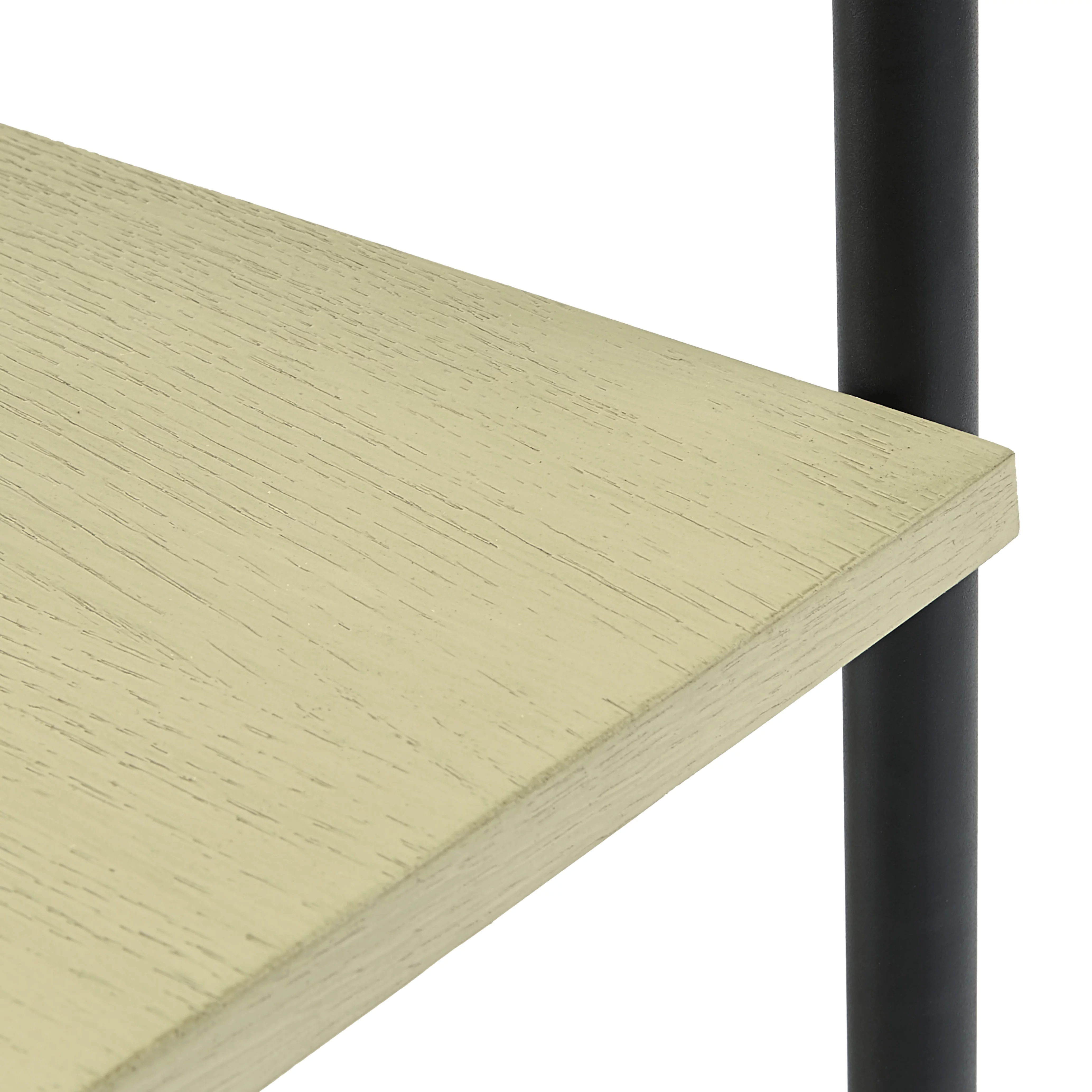 Weston Home Cabana 5 Shelf Triple Bookcase, Ivory/Black