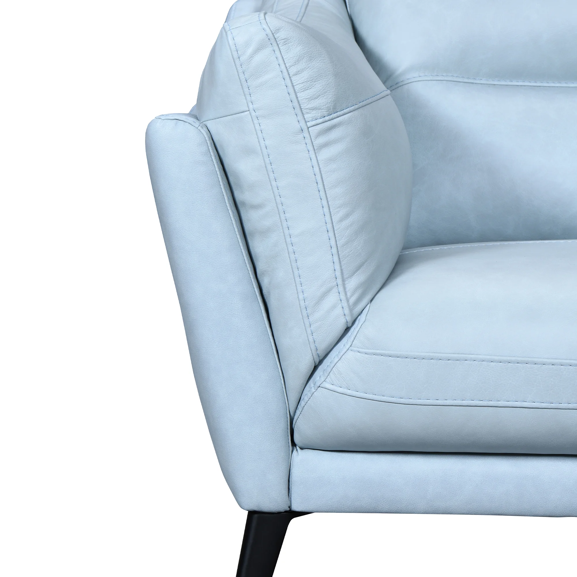 Franz Sky Blue Leather Sofa