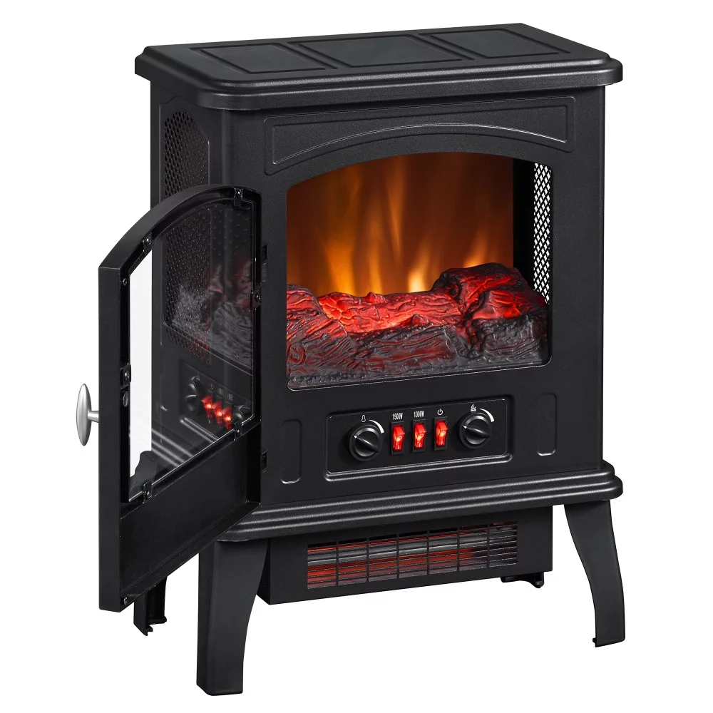 Duraflame 1,000 sq ft Infrared Quartz Electric Fireplace Stove Heater, Black