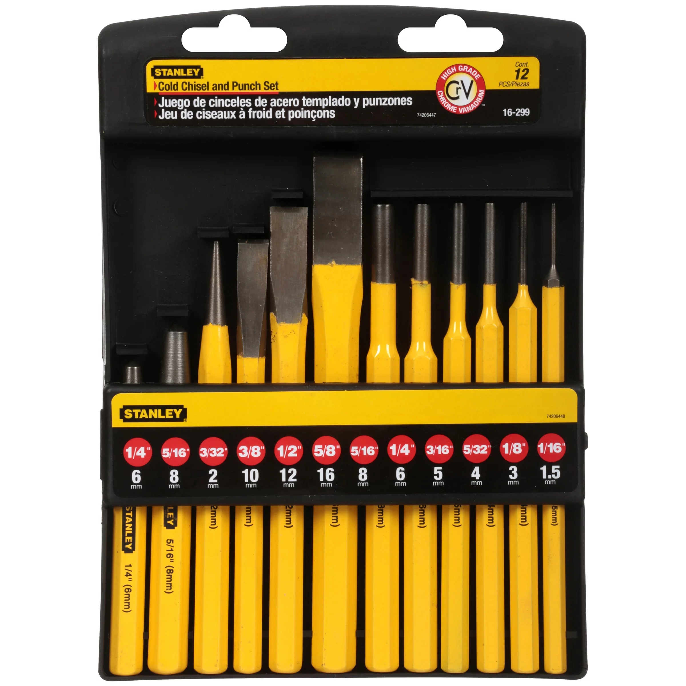 STANLEY 16-299 Cold Chisel and Punch Set 12 ct Pack