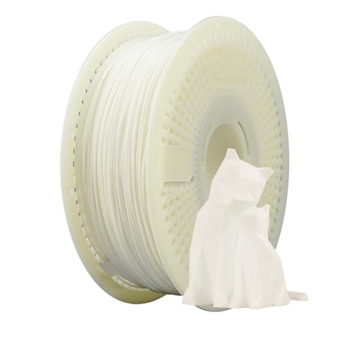 eSUN PLA+ Refilament 1.75mm and Upgarded eSpool+ Set, Reusable and Removable Filament Spool Replacement with 3D Printer Refill PLA Plus, 1KG Spoolless 3D Printing Filament, Cold White