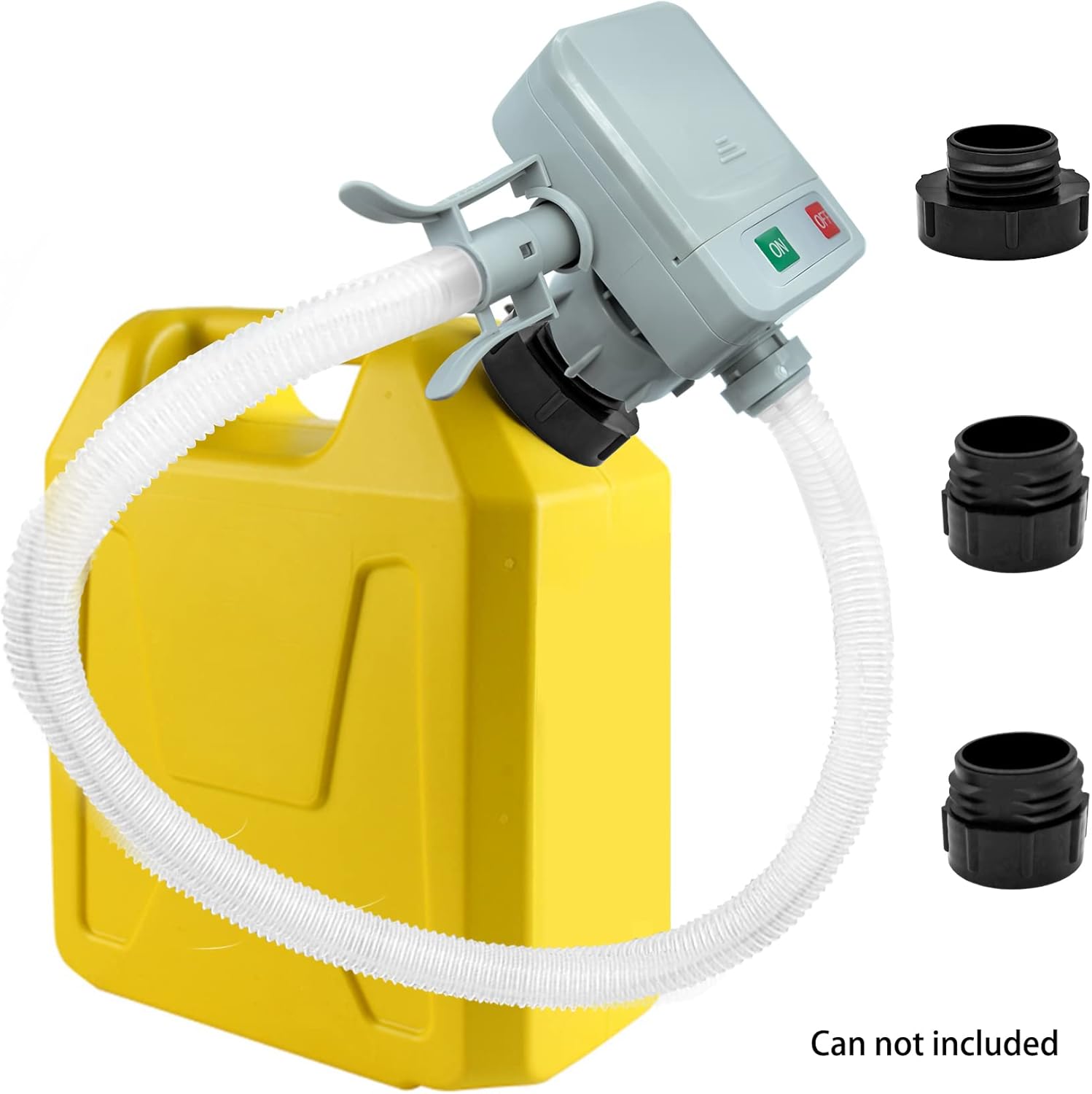 LIDNADY Upgraded Automatic Fuel Transfer Pump with Auto-Stop Sensor,Portable Liquid Fuel Transfer Pump AA Battery Powered with 3 Advanced Adapter,Flexible In and Out Take Hose -Fits All Size Gas Cans Pack of 2