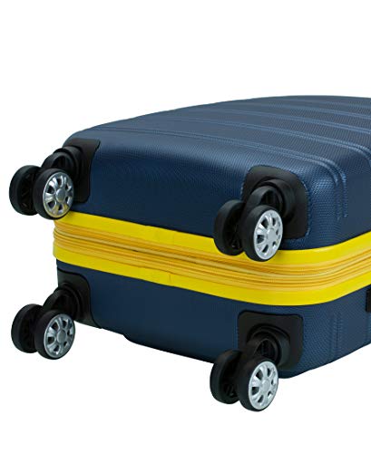 Rockland Melbourne Hardside Expandable Luggage with Spinner Wheels, 2TONENAVY, 2 Piece (20/28)
