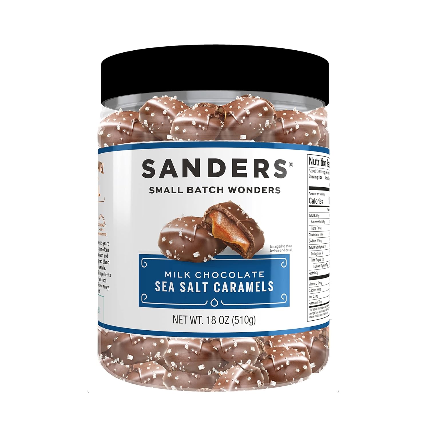 Sanders Milk Chocolate Sea Salt Caramels - 18 oz Tub