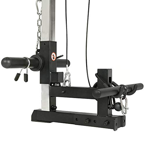 Sunny Health & Fitness Power Zone Strength Rack Power Cage - 1000 LB Weight Capacity, Spotter Bar, Angled Pull-Up Bar, J-Hooks, Resistance Band Pins, Optional LAT Pull Down