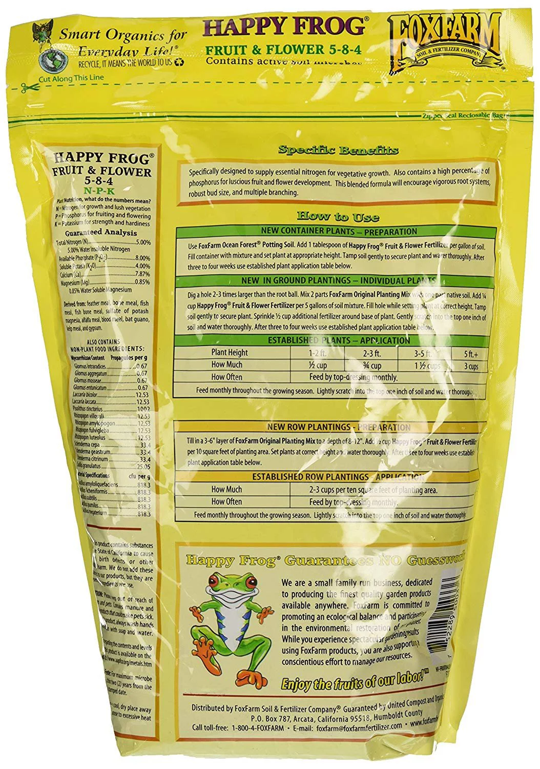 FoxFarm FX14650 Happy Frog Organic Fruit & Flower Fertilizer, 4 Pound Bag