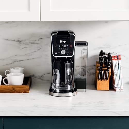 Ninja CFP451CO DualBrew System 14-Cup Coffee Maker, Single-Serve Pods & Grounds, 4 Brew Styles, Built-In Fold Away Frother, 70-oz. Water Reservoir Carafe, Black Extra Large (Renewed)