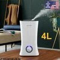 Hodiax 4L Cool Mist Ultrasonic Humidifier 30W Top Filling LED Light Essential Oil Addible 360 degree Nozzle Diffuser for Beauty Salon SPA Yoga Bedroom Living room Reception Center