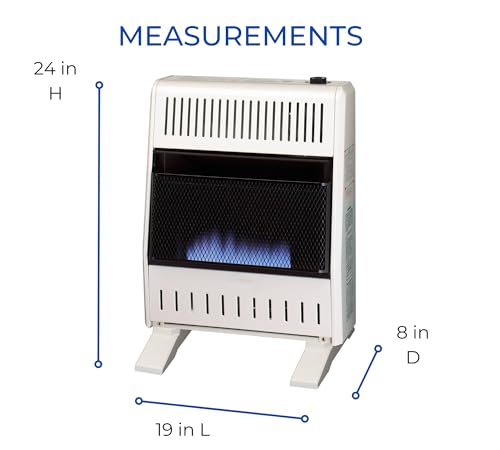 ProCom Heating Liquid Propane Ventless Blue Flame Heater With Base Feet - 30,000 BTU, Manual Control - Model# ML300HBA-B