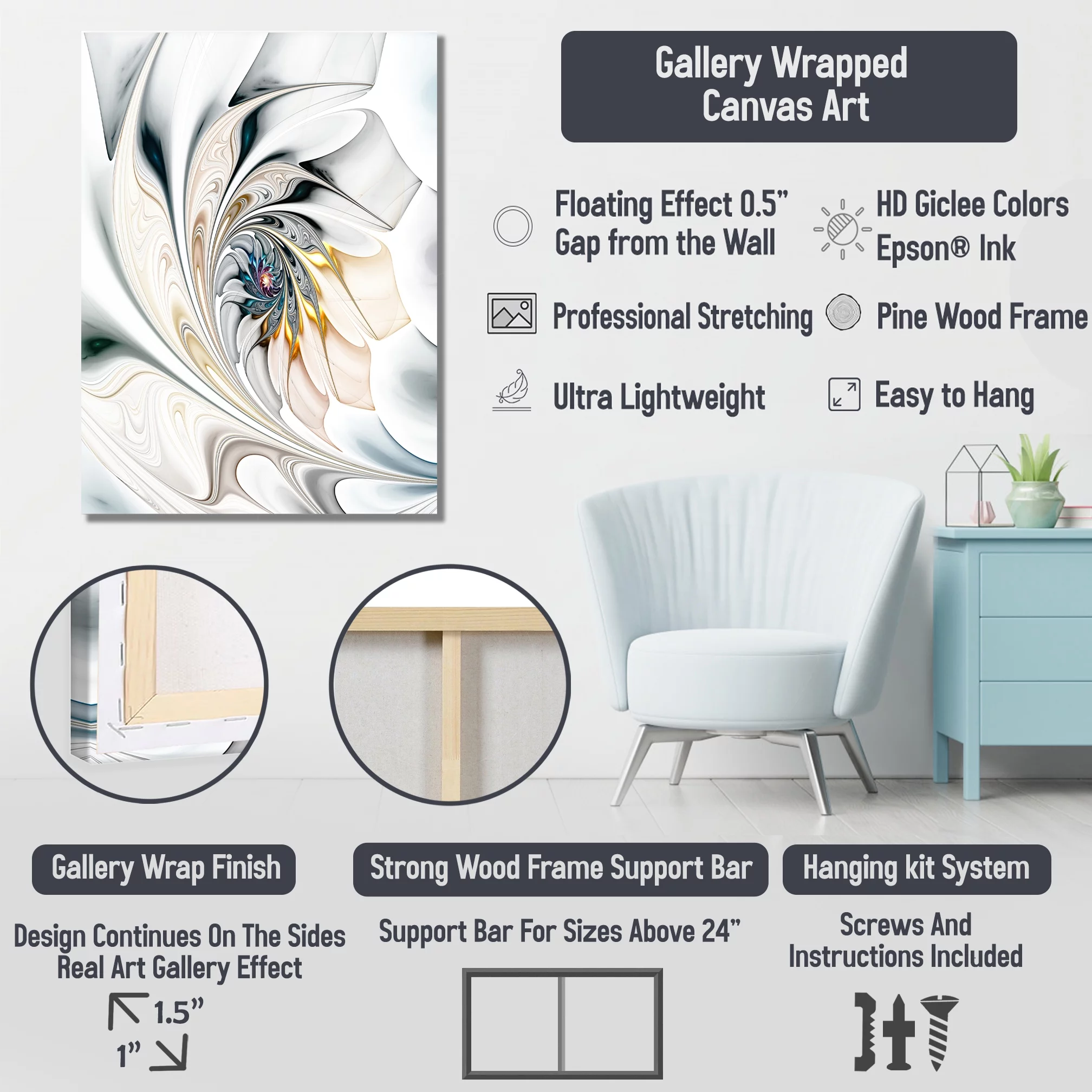 Designart Futuristic Landscape Galaxy II Canvas Wall Art