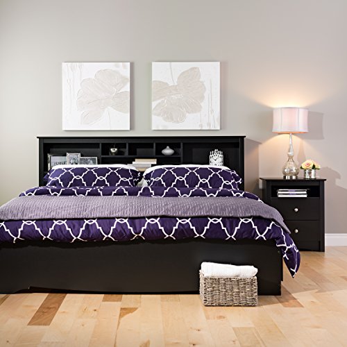 Prepac King Bookcase Headboard, Black