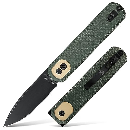 Vosteed Corgi Small Folding Knife, Flipper Knife with Clip for Men Women Gifts, Patented Trek Lock Pocket Knife 2.99