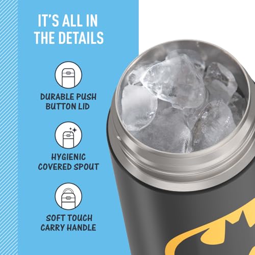 THERMOS FUNTAINER 16 Ounce Stainless Steel Vacuum Insulated Bottle with Wide Spout Lid, Apricot