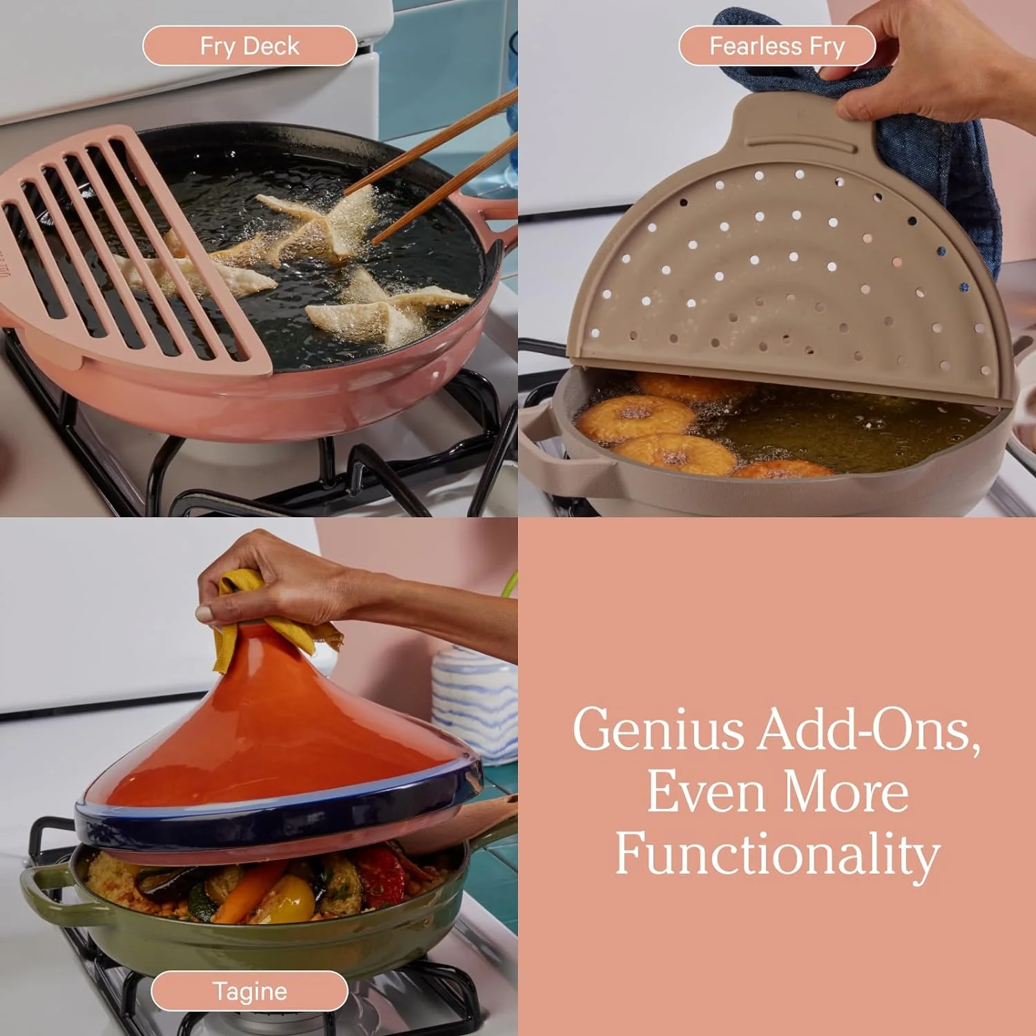 Cas Iron Always Pan | Premium Enameled, oxin- Surface | 10-Inch 8-In-1 Mulifuncional Cookware Sysem | Lid, Handle Covers | Heavy Duy Skille | Oven & High Hea Safe | Char