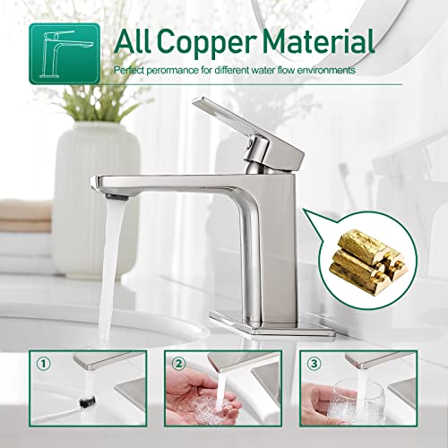 VOTON Vessel Sink Faucet Matte Black Tall Bathroom Faucet Single Handle Vanity Bathroom Sink Faucet 1 Hole Basin Mixer Tap with Water Supply Hose and Pop Up Sink Drain