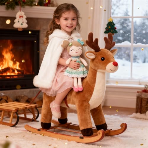 Gloveleya Baby Girl Gift First Baby Doll Plush Doll Print Sunflowers