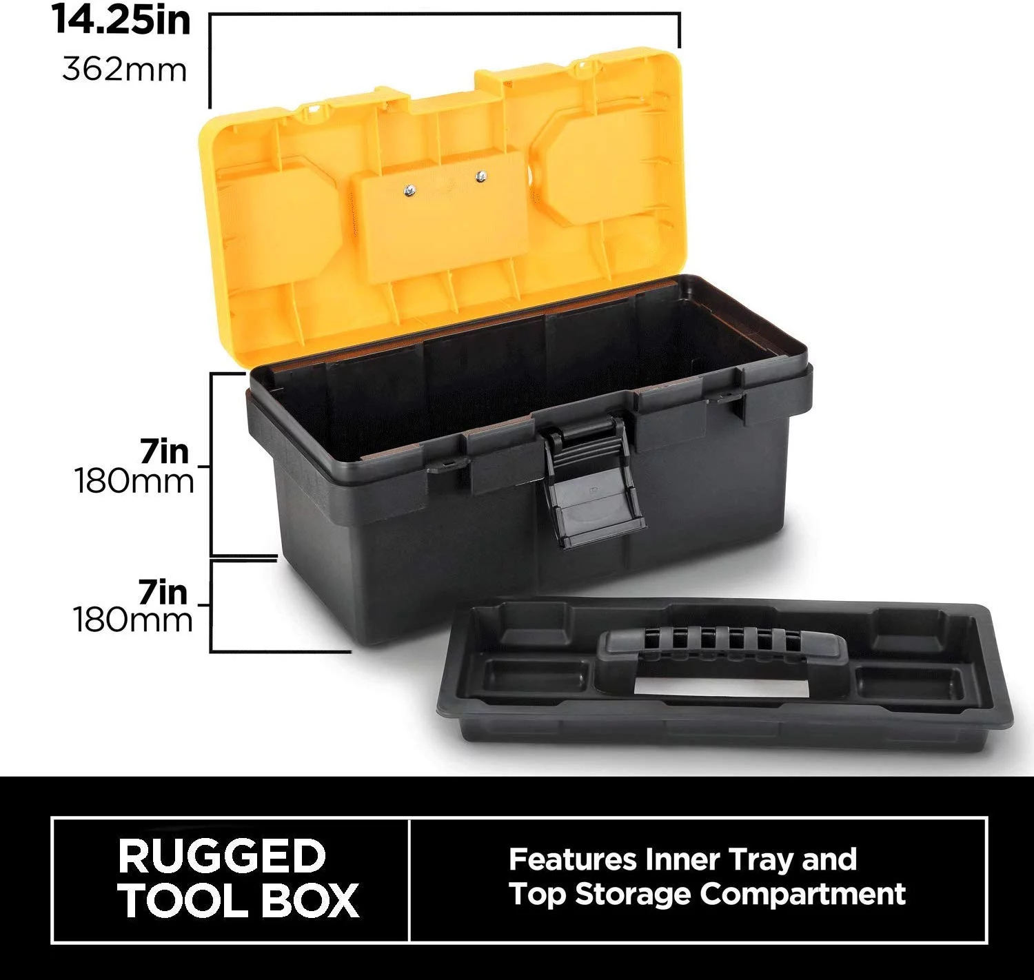 STEELHEAD 87-Piece Tool Set, Screwdriver Handle, 11 Bits, Magnetic Screwdrivers, Pliers, Tape Measure, 9” Torpedo Level, Hammer, Wrenches, Rugged 14” Tool Box