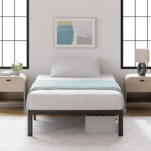 ZINUS Van 16 Inch Metal Platform Bed, Steel Slat Support, No Box Spring Needed, Eco Friendly WonderBox Packaging, Easy Assembly, Black, Full
