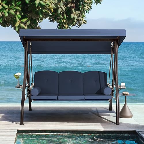HOMREST 3 Person Outdoor Porch Swing with 1.5