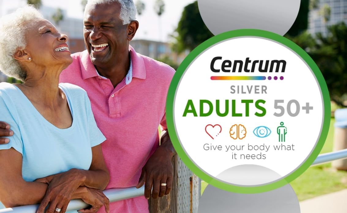 Pack of 3 (Buy 1 get 2 for free) Centrum Silver Adults 50+ Multivitamin 325 Tablets + Exclusive Sticker, Higher level of Vitamin C & Zinc