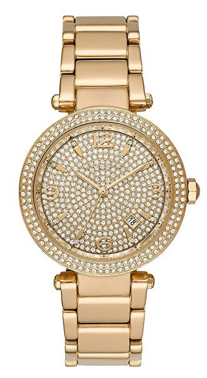 Michael Kors Glitz Crystal Pave 38mm Gold Tone Steel Women's Watch MK6510