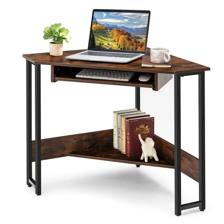 Brown Corner Computer Desk | 46.3 | Elevate Your Workspace